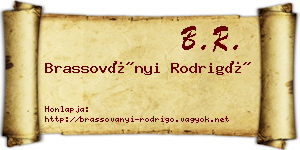 Brassoványi Rodrigó névjegykártya